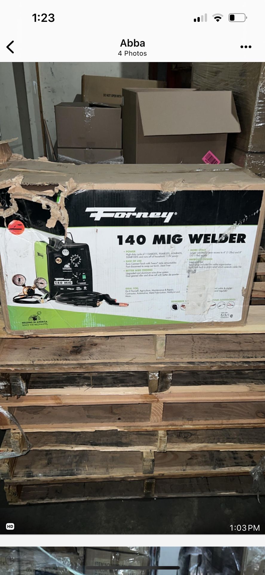 NEW FORNEY 309 120 VOLT 140 AMP HEAVY DUTY ELECTRIC MIG WELDER KIT Damage Box