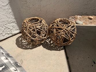 Decorative Rope Orbs for candles Set of 2