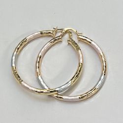 Hoop earrings  18k Gold filled with very thick layers of solid Super light weight Hypoallergenic