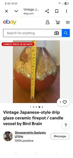 LARGE CERAMIC GLAZED FIRE POT