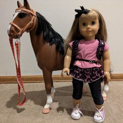 Well Loved American Girl Doll And Horse - Great Christmas Presents