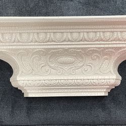 Decorative Beige Shelf with Carved Design