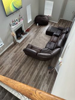 Leather sectional