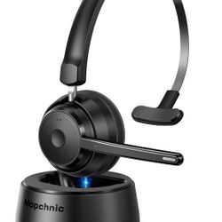 Wireless Headset with Upgraded Microphone For Call Center 