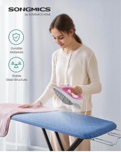 Ironing Board, Foldable Iron Board, Height Adjustable up to 35 Inches, with 4 Layered Cover and Pad, Iron Rest, Hook, Steel X-Legs, for Home, Laundry 