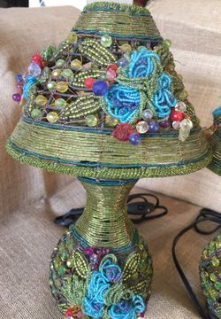 2 Vintage beaded lamps