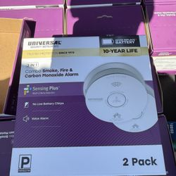 18 - $60 Each/$1000 for all-BRAND NEW 2-Pack Smoke, Fire & Carbon Monoxide Alarms – 10-Year Battery