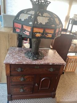 Vintage lamp &/or Washstand antique furniture