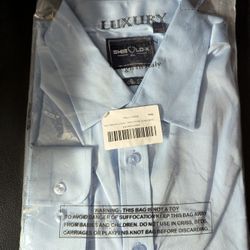 New Men's Light Blue Dress Shirt Size Large