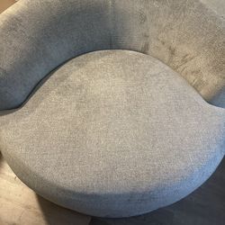 Oversized Swivel Chair In Storm Gray