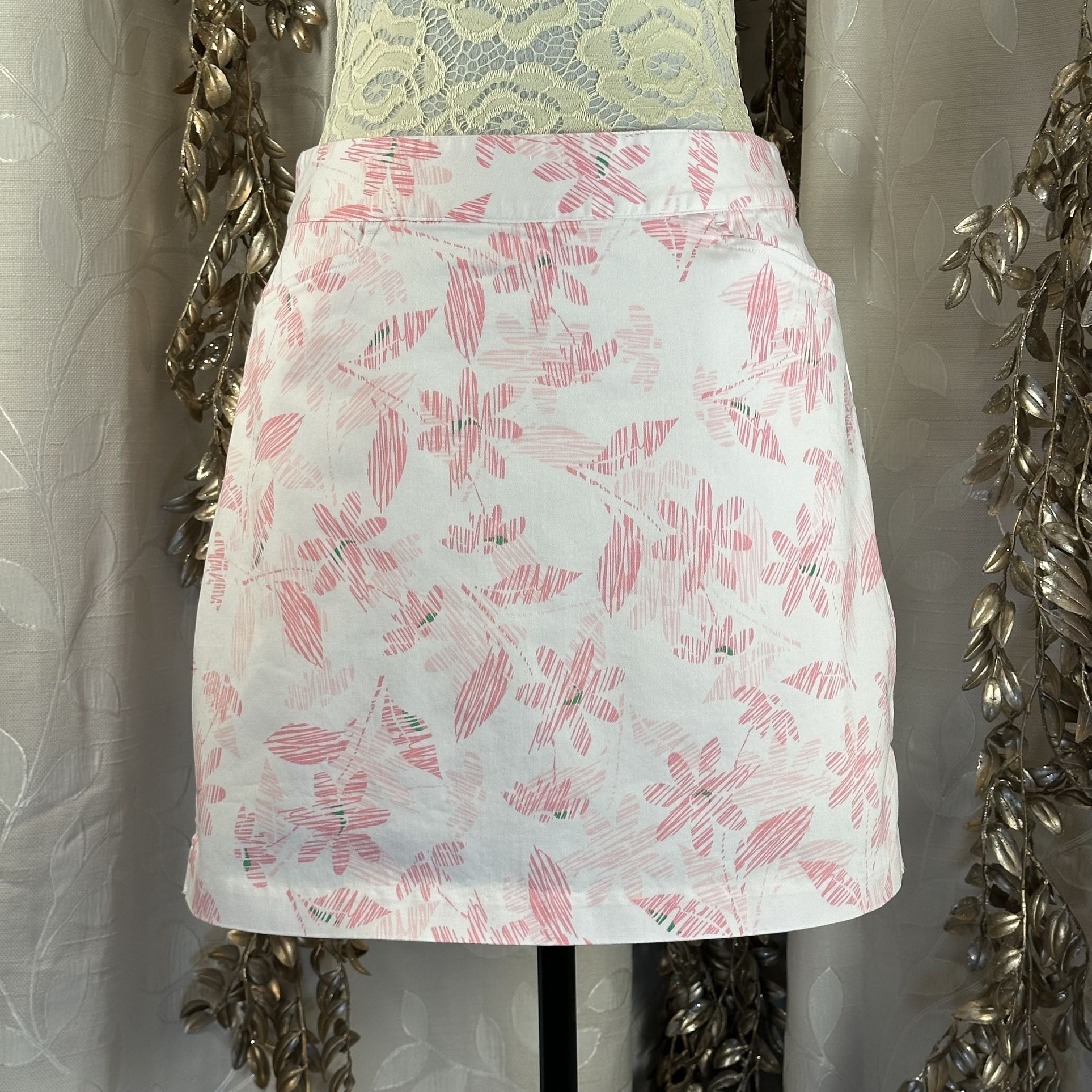 Lady Hagen Pink Floral Skort Women’s Size 6 | Stretch Cotton Golf Skirt