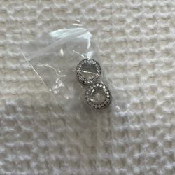 2pcs Silver Gauges Diamond Steel Screw  Ear Piercing Jewelry
