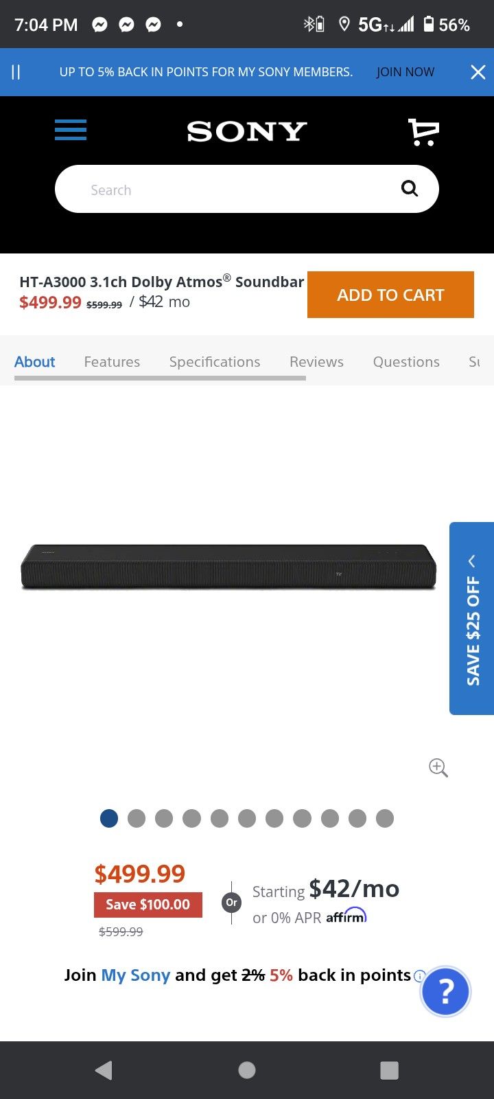 New $500 Soundbar for $200 Sony HT-A3000