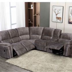 New Power 3 Recliner Sectional Couch! Free Delivery 🚚! 