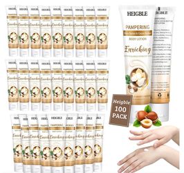 100 Pack Body Lotion 1 oz Shea Butter Cocoa Butter for Dry Skin Travel Size Moisturizer, Flip Cap Bottles, Bulk Pack for Hotels, Inns, Airlines, Gyms,