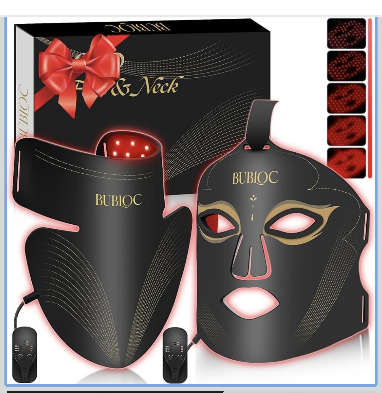 Red Light Therapy Mask Set, Led Mask Light Therapy for Face & Neck, Near-Infrare