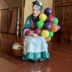 Royal Doulton, Old Balloon Lady Marked Collectible, 8 Inch Figurine, Number 13 15