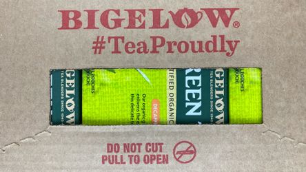 NEW Bigelow Decaffeinated Organic Green Tea 6 boxes of 40 tea bags each