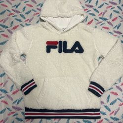 Fila White Fleece Hoodie