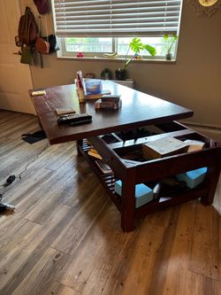 Lift-Top Wood Coffee Table with Storage