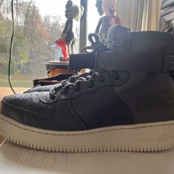 Nike SF Air Force 1 Mid 'Dark Grey' Light Bone - Size 12