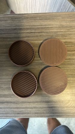3” x 3” Rubber Floor Grip Protectors -Brown (4) Piece