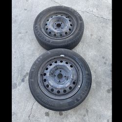 2 —- 185/60r15 4x100 4x3.94 Stock Civic Rims Wheels With Tires!