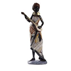 African Female Musician Sculpture with guitar  (3) Available  guitar lady only!!!!