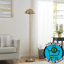 Better Homes & Gardens 62" Modern Pull-chain Brass Floor Lamp with Brass Dome Shade