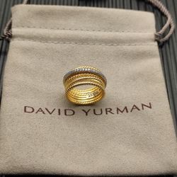 Women's David Yurman gold diamond ring
