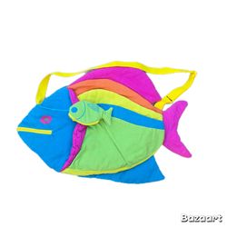 90s Colorful Fish Beach Bag