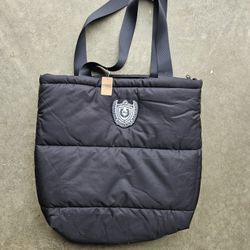 Victoria’s Secret PINK Puffer Tote Bag Black NWT Quilted Large