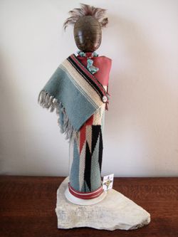 TRIBAL DOLL-“CLOUD DANCER” Decorative Figurine with Turtle Shell Head