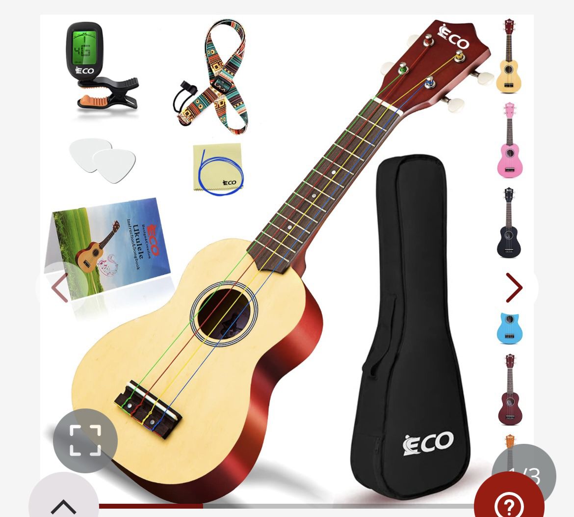 Ukulele 21” For Beginners. Comes With Accessories And Bag. Brand New In Box 