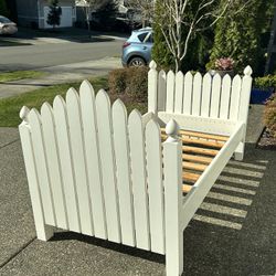  Bed Frame. Hand Made Redwood Picket Twin