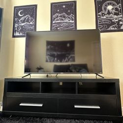 Black Tv Stand With 2 Drawers