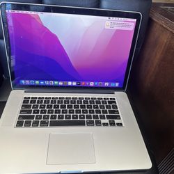 Macbook Pro Retina 15 inches- MacOS Monterey  