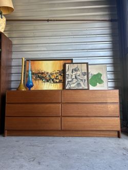 71” Mid Century Danish Modern Teak Scan Coll Longboy Dresser - Scandinavian Collection