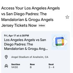 2 Tickets Angels For Friday 17 @6:38pm