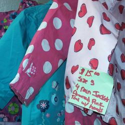 Girls rain jackets (3) left.  Size -3.  $4 Each