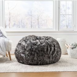 Christopher Knight 3’ Faux Fur Bean Bag Cover - Brown/Beige