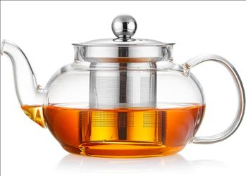 Small Glass Teapot with Infuser, 18 oz 530ml Borosilicate Tea Kettle
Compact 18 oz (530 ml) glass teapot with removable 18/8 steel infuser, ideal for 
