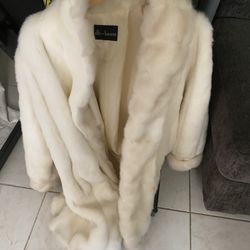 Faux Fur White Coat