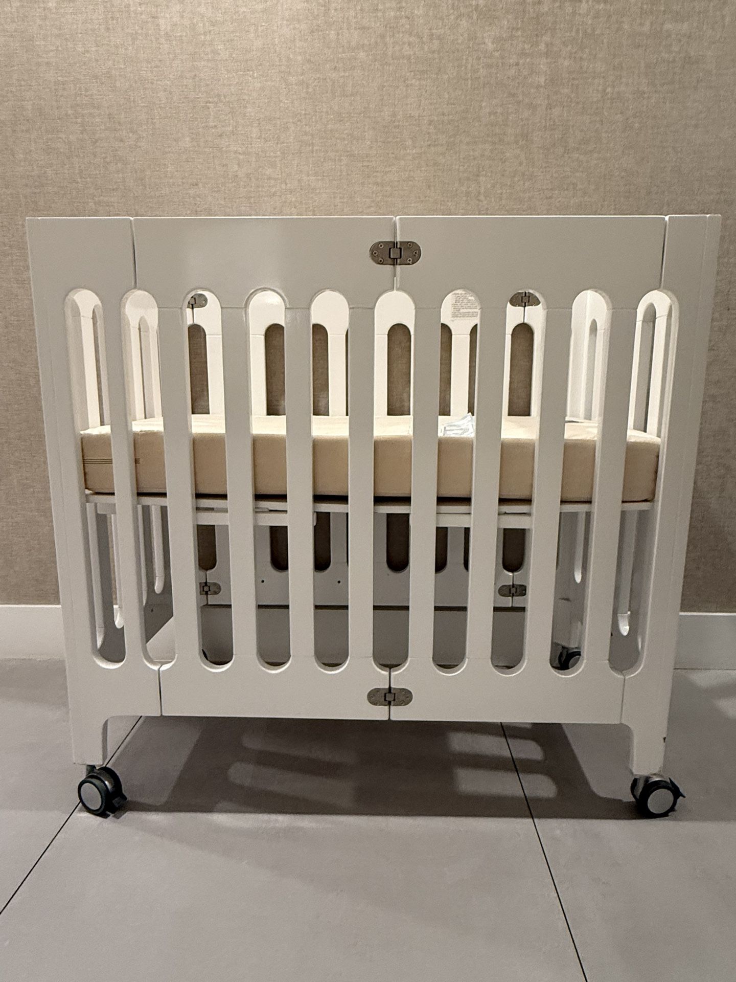 Bloom Foldable Mini Crib With Mattress