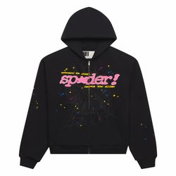 Sp5der Punk V2 Zip Up Hoodie