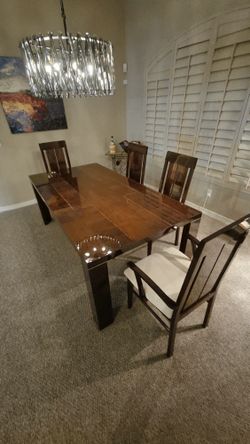 ALF Italia "Pisa" 80" Dining Set – Made in Italy – Brown High Gloss Table and Chairs - Copenhagen Furniture