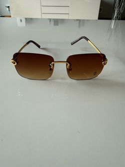 Cartier Rimless Sunglasses Gold Brown Gradient