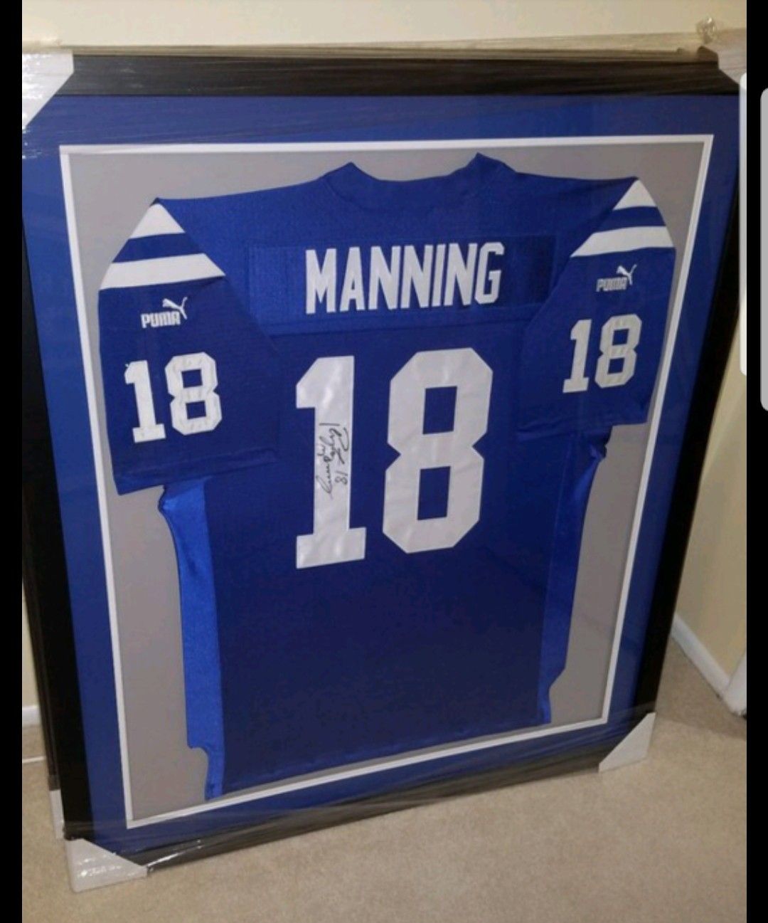 Indianapolis Colts Signed Autographed and Framed Peyton Manning Jersey