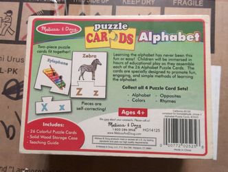 Melissa and Doug Alphabet Puzzle Cards Wooden Box