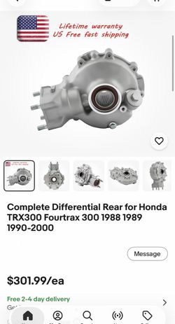 Complete Differential Rear for Honda TRX300 Fourtrax (contact info removed) 1(contact info removed)-2000